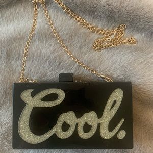 “Cool” Acrylic Bag in black and gold